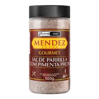Sal de Parrilla Gourmet com Pimenta Preta Mendez 500g